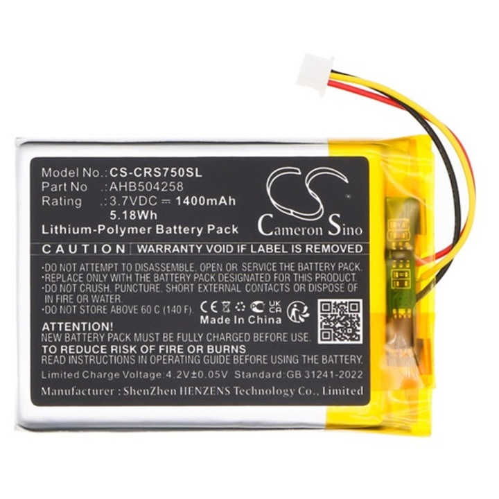 Cameron sino li-polymer akkumulátor, 3.7v, 1400mAh, kompatibilis corsair ahb504258 -vel