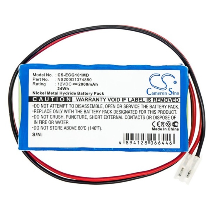 Cameron sino ni-mh akkumulátor, 12v, 2000mAh, kompatibilis biocare ns200d1374850 zöld-vel