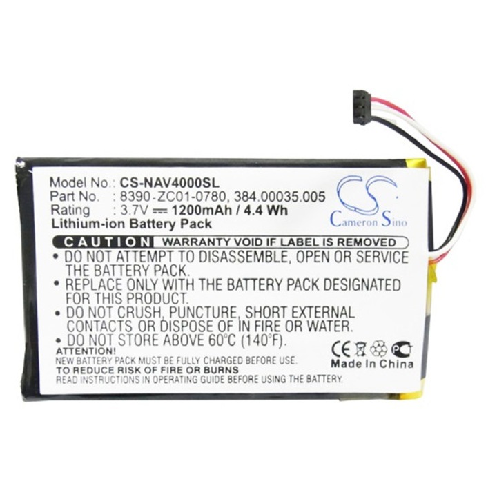 Cameron sino li-polymer akkumulátor, 3.7v, 1200mAh, kompatibilis navigon 8390-zc01-0780 -vel