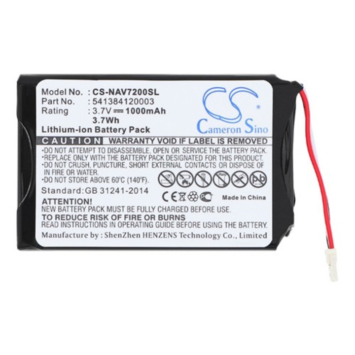 Cameron sino li-ion akkumulátor, 3.7v, 1000mAh, kompatibilis navigon 541384120003 -vel