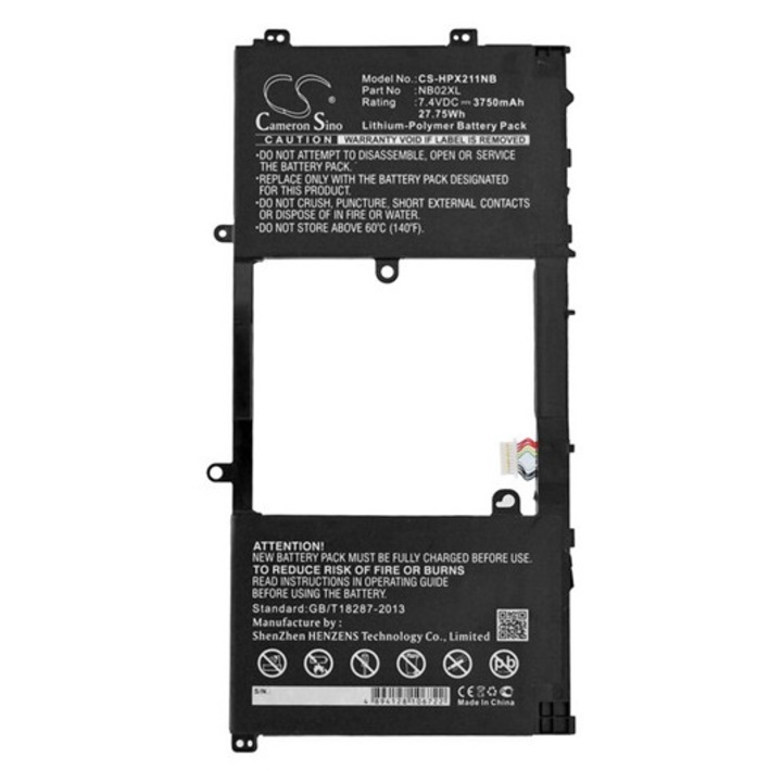 Cameron sino li-polymer akkumulátor, 7.4v, 3750mAh, kompatibilis hp nb02xl -vel