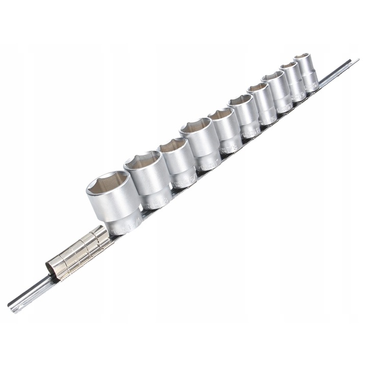 Set chei nasoade 1/2", 10 elemente, profil 12-kat, pe sina metalica