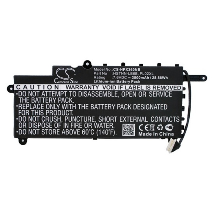 Cameron sino li-ion akkumulátor, 7.6v, 3800mAh, kompatibilis hp hstnn-lb6b -vel