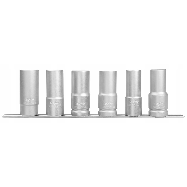 Set chei tubulare 3/4", 6-kat, 17-27 mm, MJW, pe sina metalica
