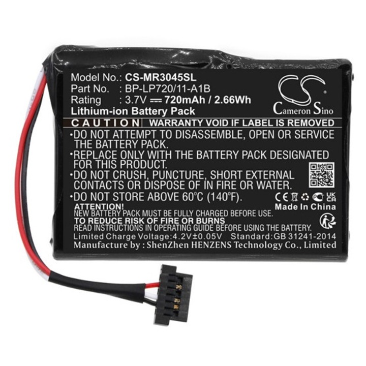 Cameron sino li-ion akkumulátor, 3.7v, 720mAh, kompatibilis magellan bp-lp720, 11-a1b -vel