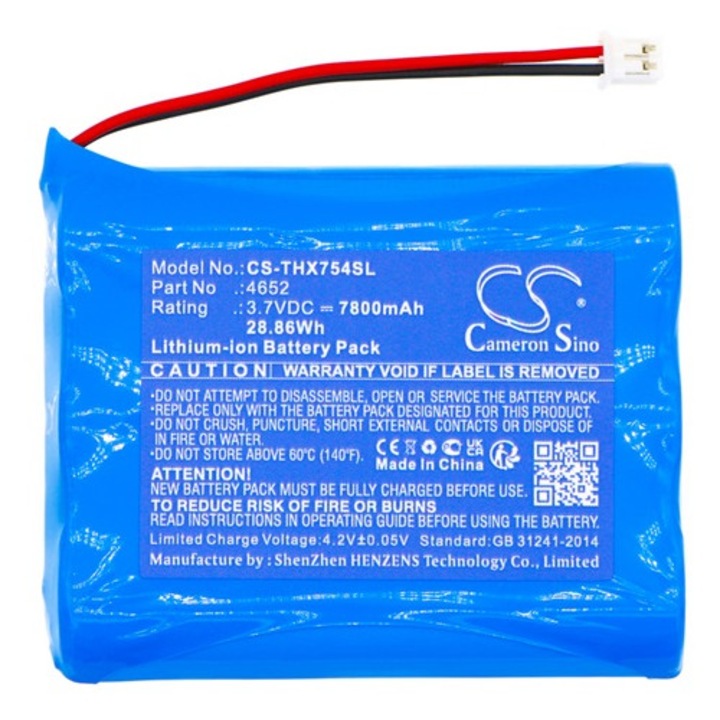 Cameron sino li-ion akkumulátor, 3.7v, 7800mAh, kompatibilis technaxx 4652 kék-vel