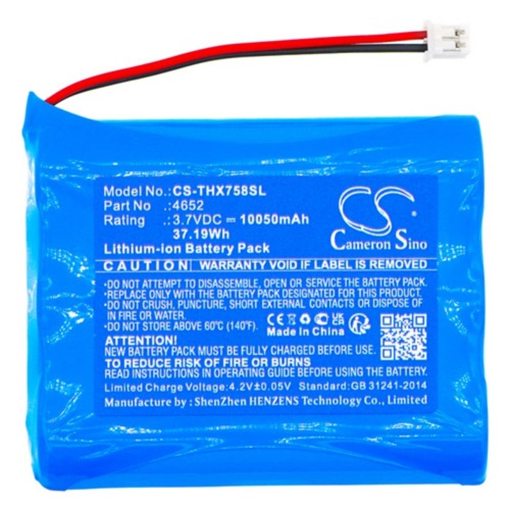 Cameron sino li-ion akkumulátor, 3.7v, 10050mAh, kompatibilis technaxx 4652 kék-vel