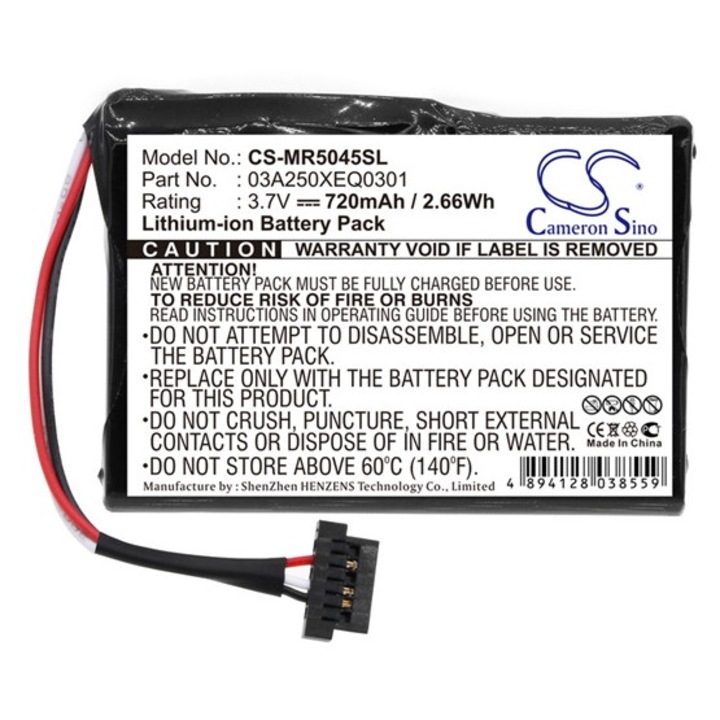 Cameron sino li-ion akkumulátor, 3.7v, 720mAh, kompatibilis magellan 03a250xeq0301 -vel