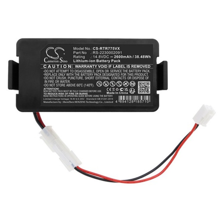 Cameron sino li-ion akkumulátor, 14.8v, 2600mAh, kompatibilis tefal rs-2230002091 -vel