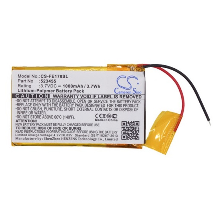 Cameron sino li-polymer akkumulátor, 3.7v, 1000mAh, kompatibilis fiio 523455 -vel