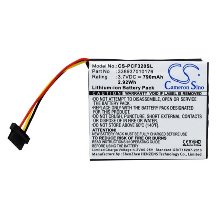 Cameron sino li-ion akkumulátor, 3.7v, 790mAh, kompatibilis pioneer 338937010176 -vel