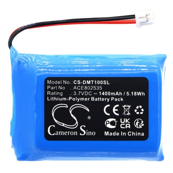 Cameron sino li-polymer akkumulátor, 3.7v, 1400mAh, kompatibilis divoom ace802535 -vel