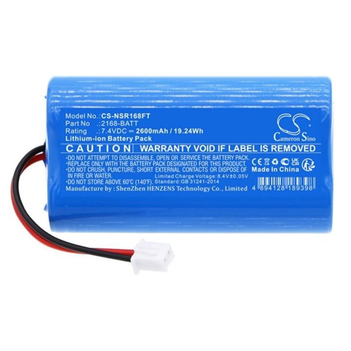 Cameron sino li-ion akkumulátor, 7.4v, 2600mAh, kompatibilis nightstick 2168-batt -vel