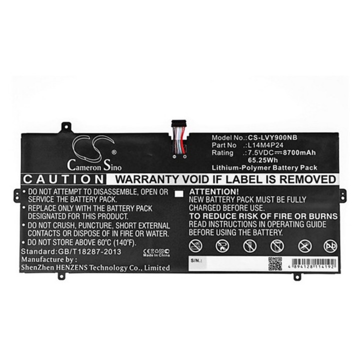 Cameron sino li-polymer akkumulátor, 7.5v, 8700mAh, kompatibilis lenovo l14m4p24 -vel
