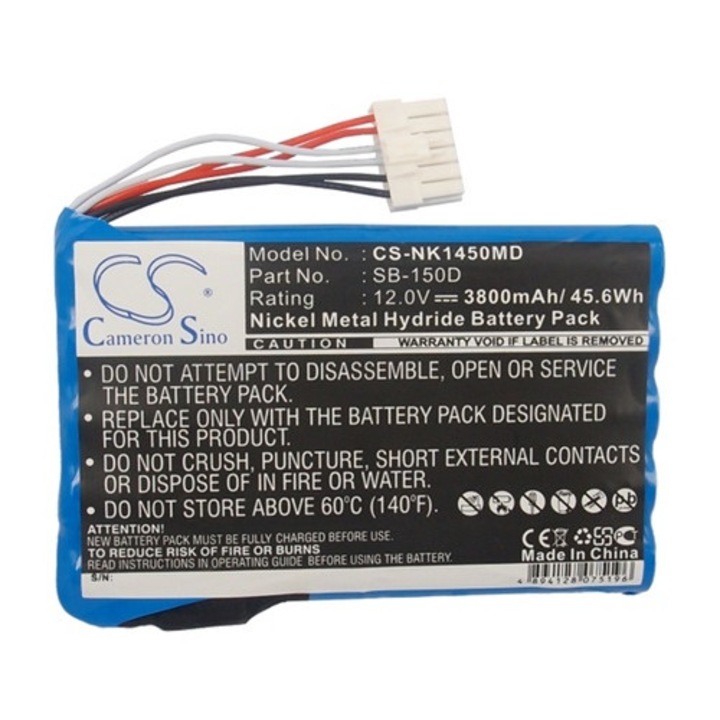 Cameron sino ni-mh akkumulátor, 12v, 3800mAh, kompatibilis nihon kohden sb-150d kék-vel