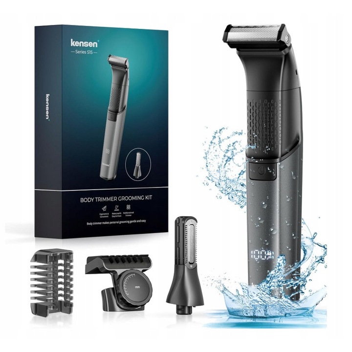Aparat de ras electric Kensen, set 2 capete, waterproof, 20 lungimi, 1-10 mm, 100 min autonomie