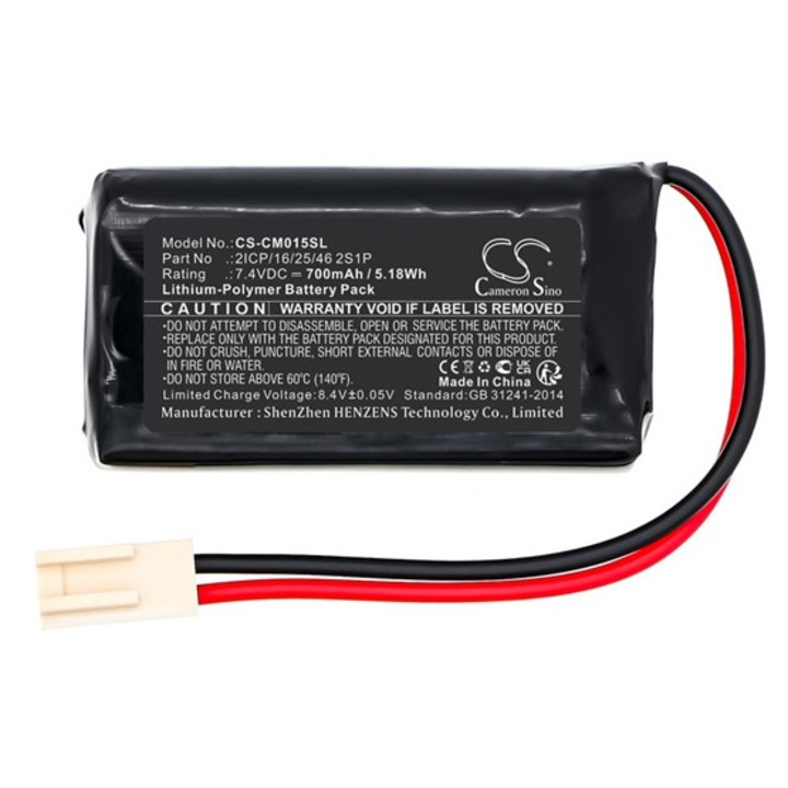 Cameron sino li-polymer akkumulátor, 7.4v, 700mAh, kompatibilis custom battery pack 2icp, 16, 25, 462s1p kompatibilis-vel