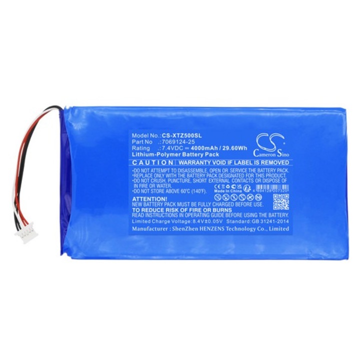 Cameron sino li-polymer akkumulátor, 7.4v, 4000mAh, kompatibilis xtool 7069124-25 kék-vel