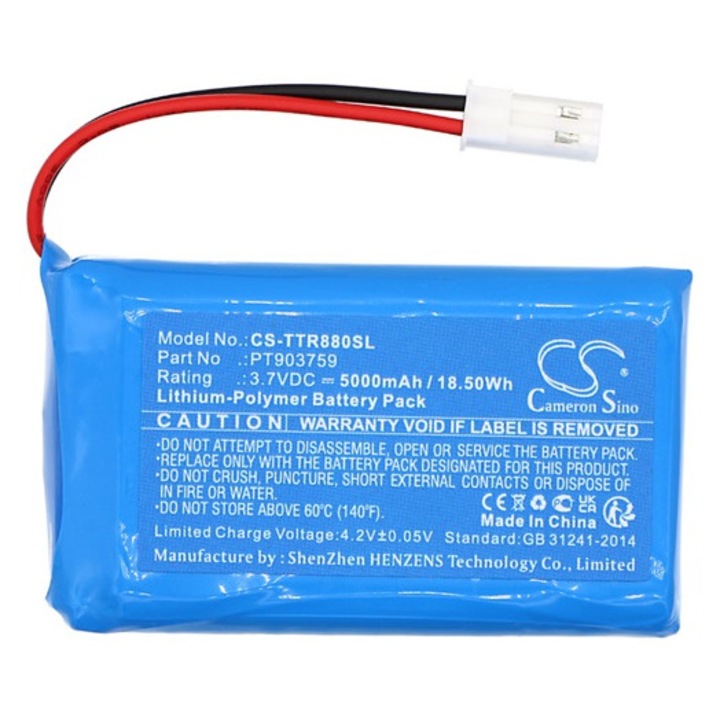 Cameron sino li-polymer akkumulátor, 3.7v, 5000mAh, kompatibilis triplett pt903759 kék-vel