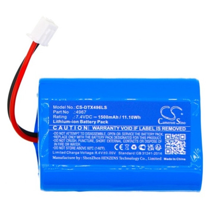Cameron sino li-ion akkumulátor, 7.4v, 1500mAh, kompatibilis dotlux 4967 kék-vel