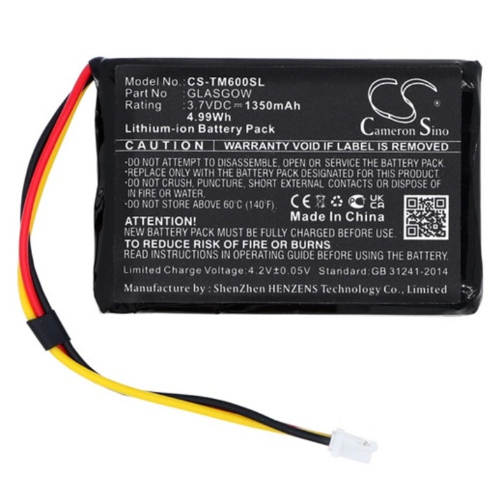 Cameron sino li-polymer akkumulátor, 3.7v, 1350mAh, kompatibilis tomtom glasgow -vel
