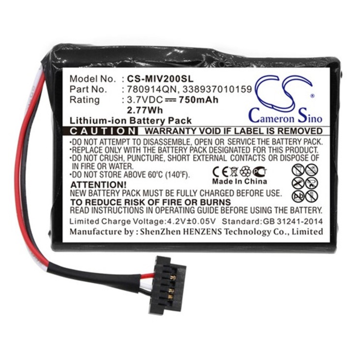 Cameron sino li-ion akkumulátor, 3.7v, 750mAh, kompatibilis mitac 780914qn -vel