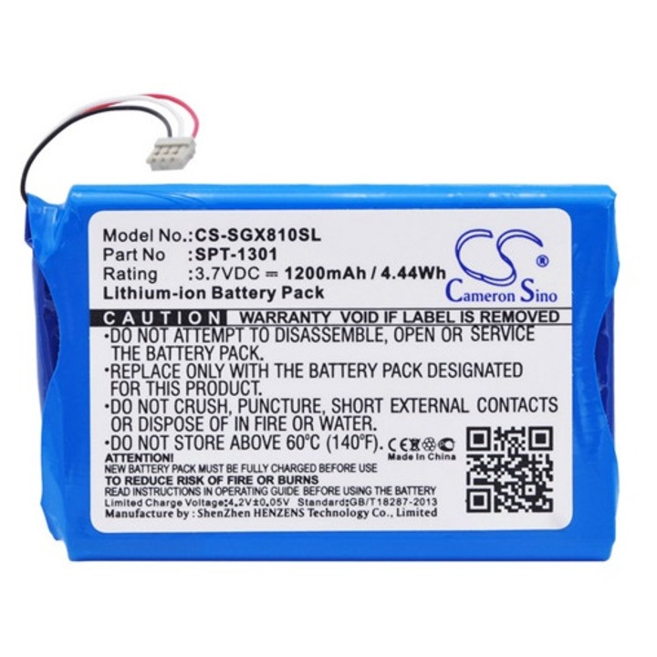 Cameron sino li-ion akkumulátor, 3.7v, 1200mAh, kompatibilis skygolf spt-1301 kék-vel