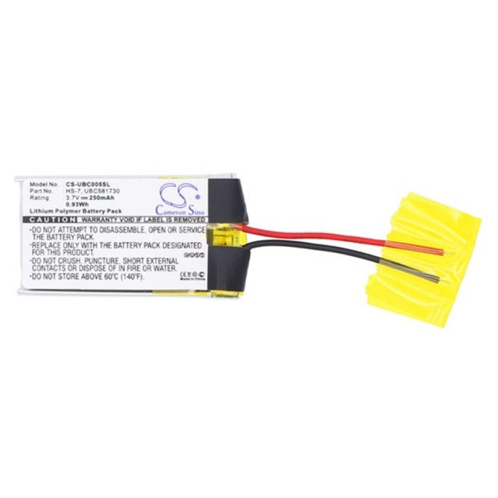 Cameron sino li-polymer akkumulátor, 3.7v, 250mAh, kompatibilis ultralife hs-7 -vel