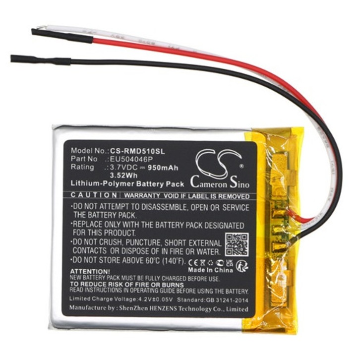 Cameron sino li-polymer akkumulátor, 3.7v, 950mAh, kompatibilis rand mcnally eu504046p -vel