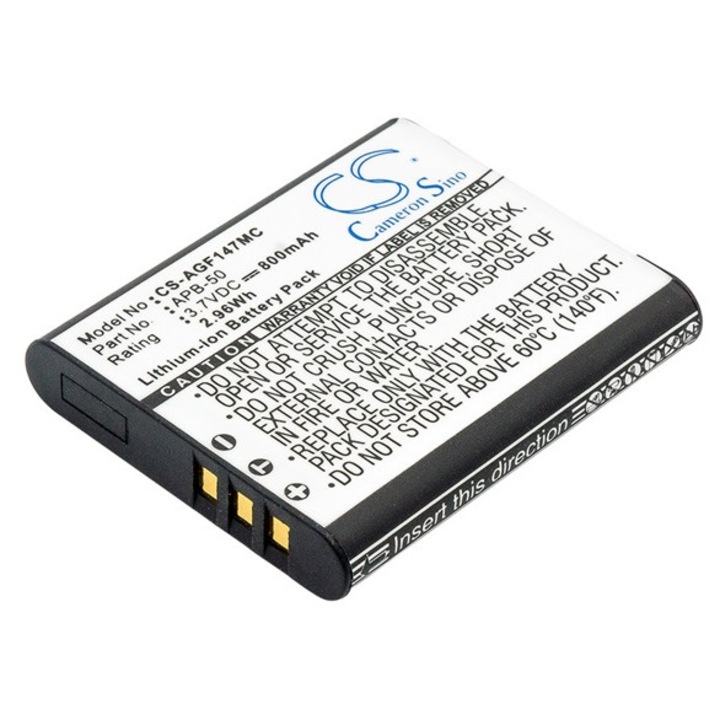 Cameron sino li-ion akkumulátor, 3.7v, 800mAh, kompatibilis agfa apb-50 -vel
