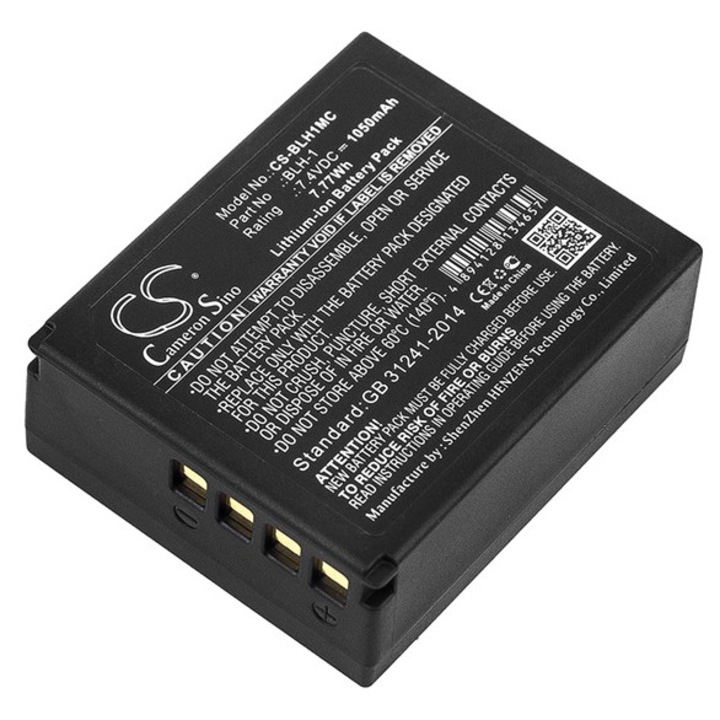 Cameron sino li-ion akkumulátor, 7.4v, 1050mAh, kompatibilis olympus blh-1 -vel