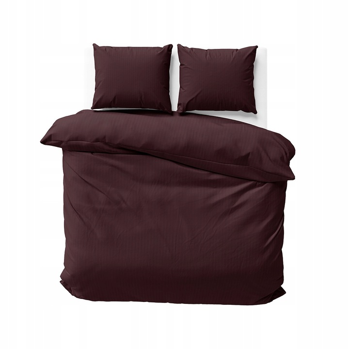 Lenjerie de pat Detexpol, 220x200cm, 2 perne 70x80cm, satinat, burgund
