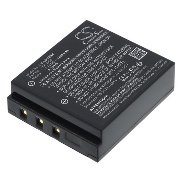 Cameron sino li-ion akkumulátor, 3.7v, 1400mAh, kompatibilis leica bp-dc8 -vel