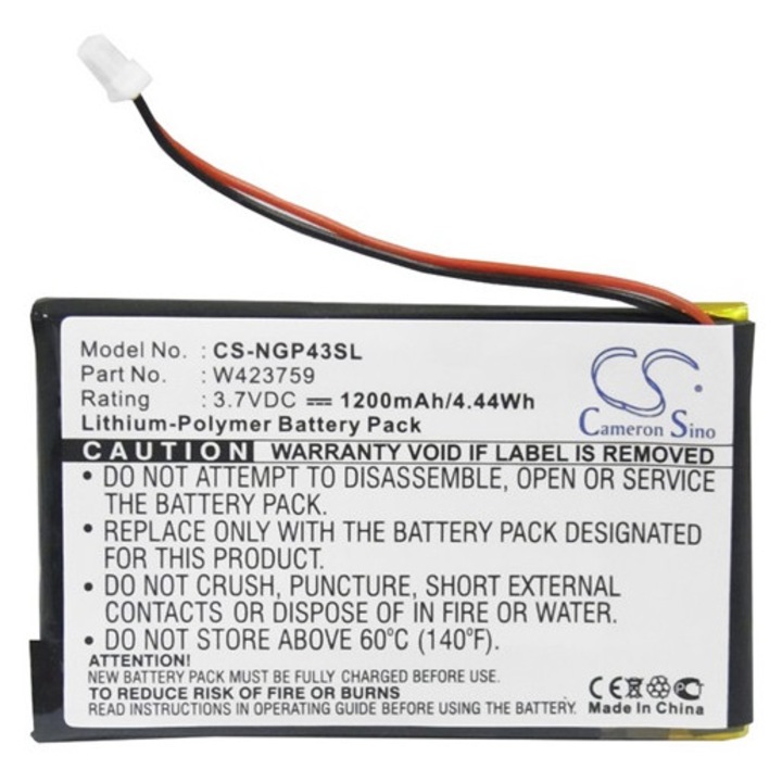 Cameron sino li-polymer akkumulátor, 3.7v, 1200mAh, kompatibilis navgear w423759 -vel