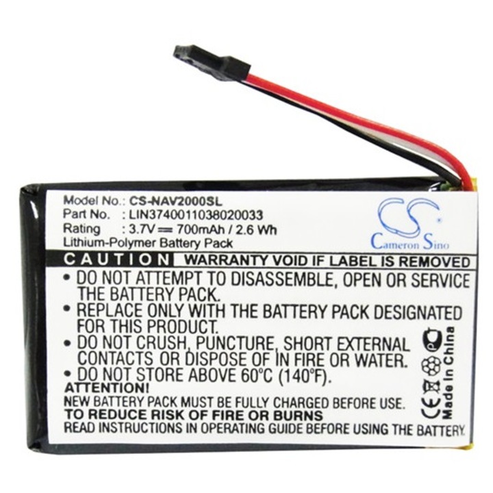 Cameron sino li-polymer akkumulátor, 3.7v, 700mAh, kompatibilis navigon lin3740011038020033 -vel