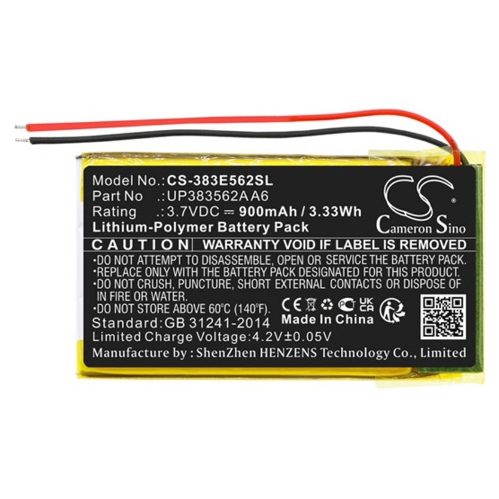 Cameron sino li-polymer akkumulátor, 3.7v, 900mAh, kompatibilis palm up383562aa6 -vel