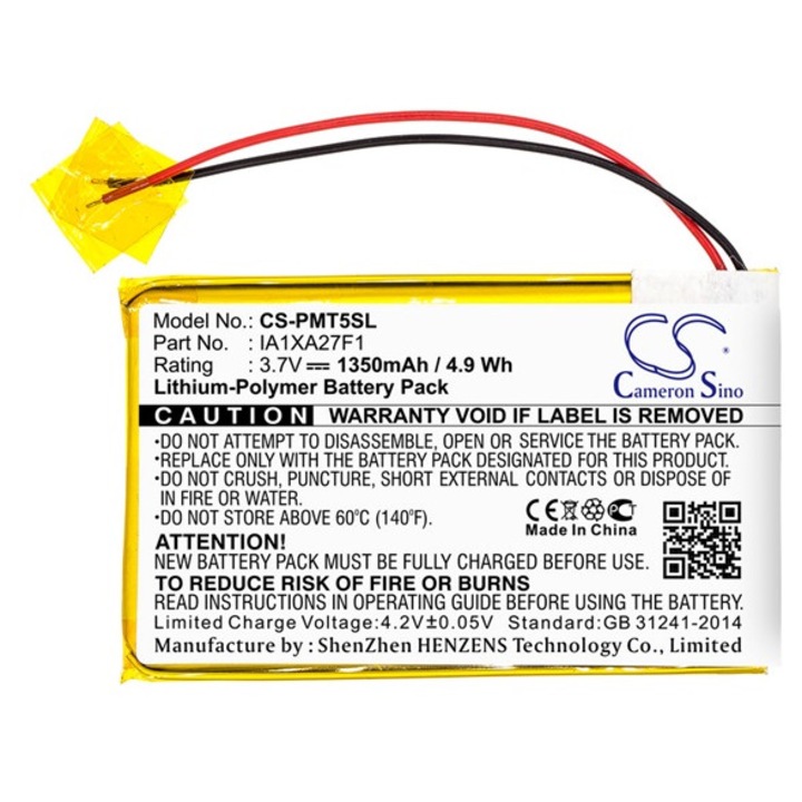 Cameron sino li-polymer akkumulátor, 3.7v, 1350mAh, kompatibilis palm ia1xa27f1 -vel