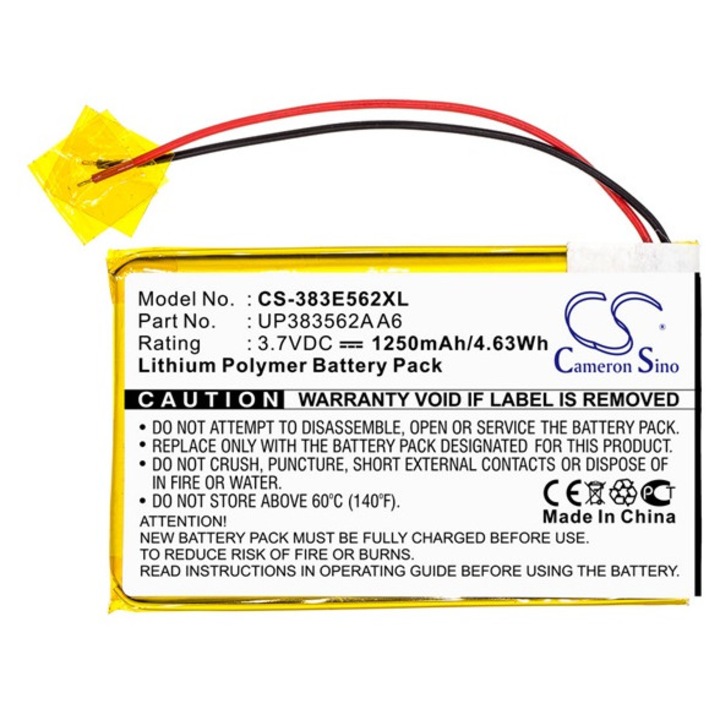 Cameron sino li-polymer akkumulátor, 3.7v, 1250mAh, kompatibilis palm up383562aa6 -vel