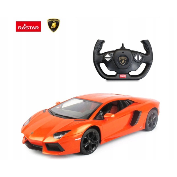 Masinuta Rastar Lamborghini Aventador RC 1:10, control de la distanta, 26cm