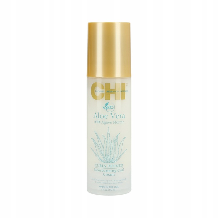 Хидратиращ крем за къдрава коса CHI Aloe Vera, 147мл, 94% натурални съставки, защита и блясък