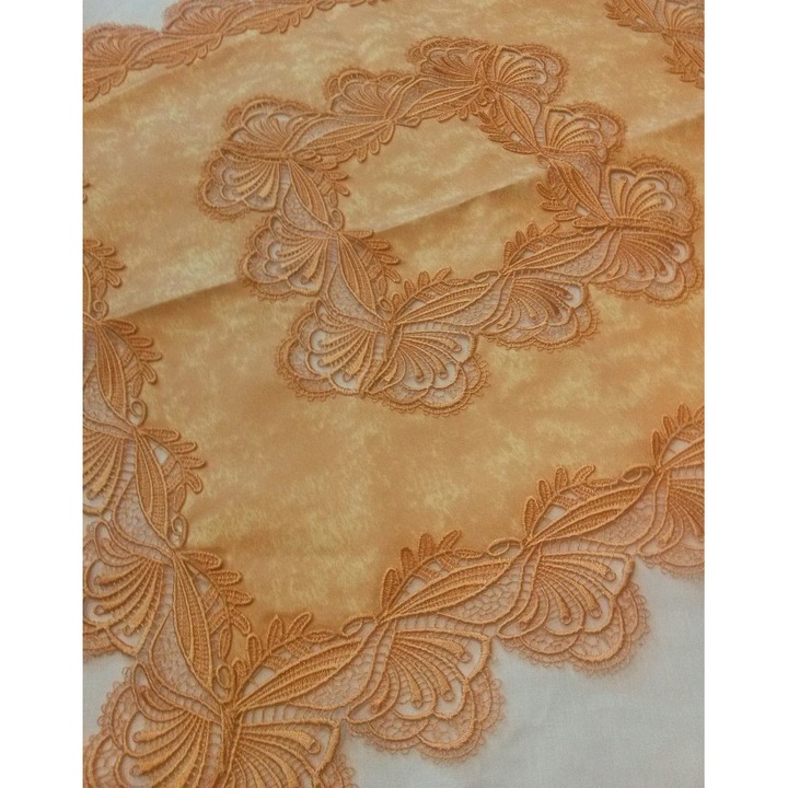 Obrus gipiura, 170x170cm, portocaliu, material 100% poliester, plamoodpornic