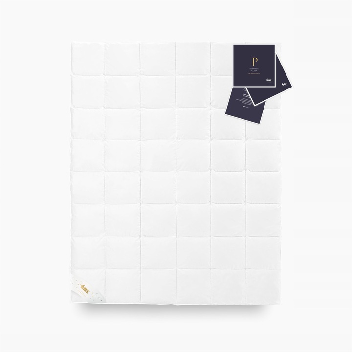 Pilota AMZ PREMIUM Gold, 155x200cm, puf 100% natural, alb, caldura anuala