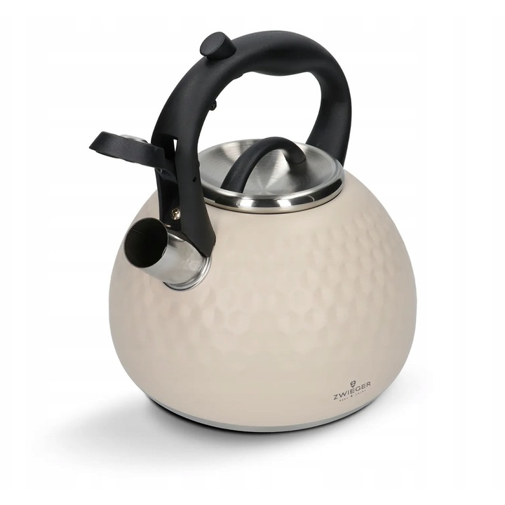 Zwieger 3L teáskanna, rozsdamentes acél, nem melegedő fogantyú, bézs