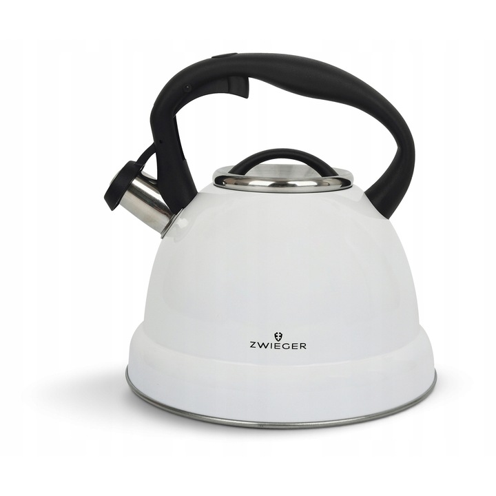 Zwieger LOVRO 3L teáskanna, rozsdamentes acél, fehér, minden típusú főzőlaphoz, ergonomikus fogantyúval