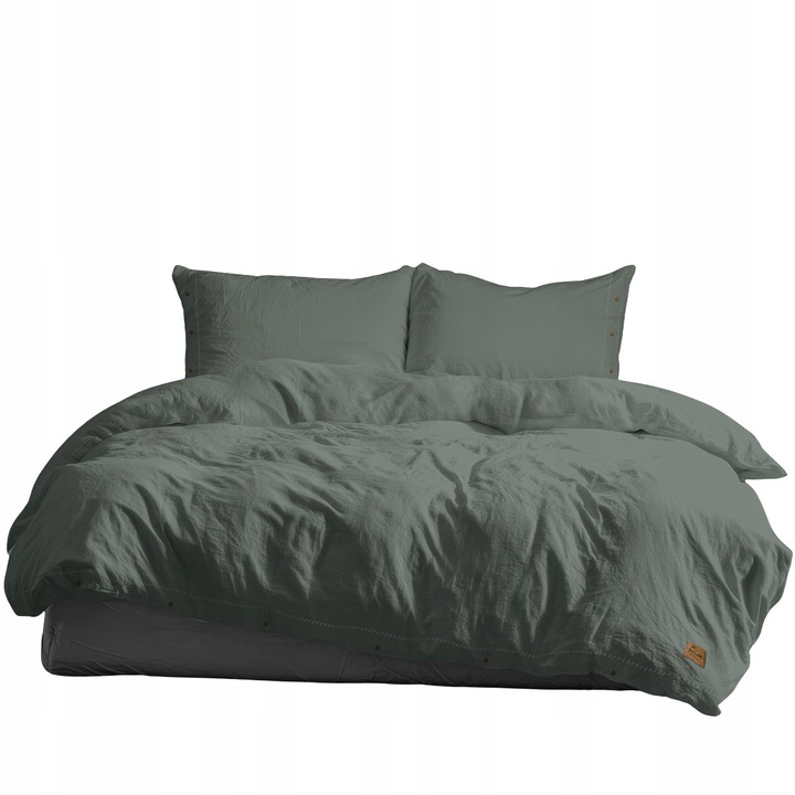 Lenjerie de pat Detexpol, Pure Eco Line, 160x200cm, 2 poshese 70x80cm, menta, 100% bumbac