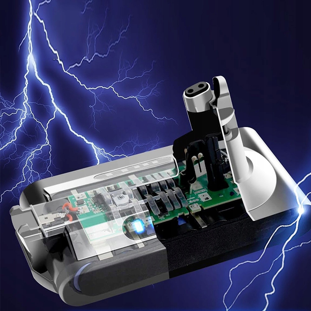 Baterie de schimb pentru aspirator BEDEE V10, 6000 mAh, 25,2 V, neagra, 7,5x16,2x9,6 cm, set complet