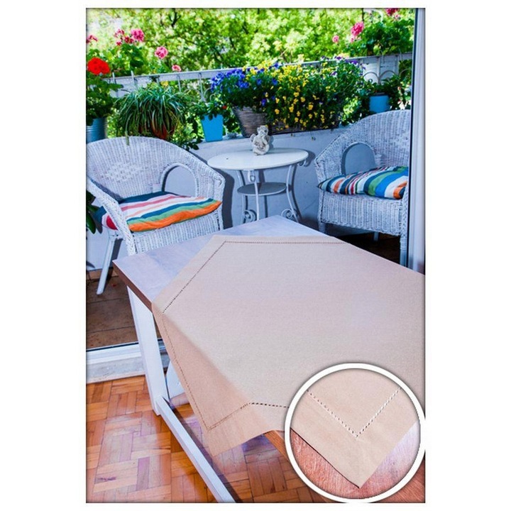 Obrus masa Mesa 140x140cm plamoodporny cu merezka, bej