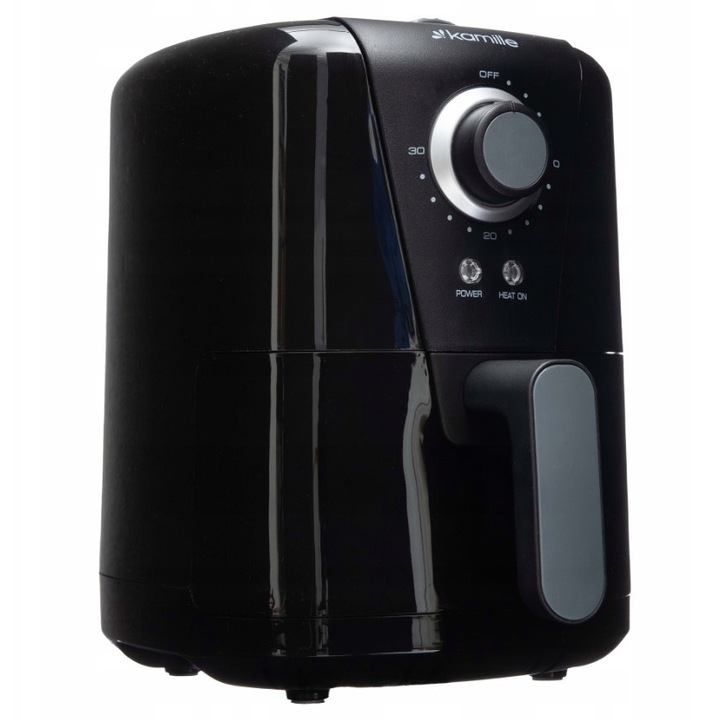 Frytkownica beztusca Kamille, 1000W, 1,5L, neagra, functie de gatire si prajire