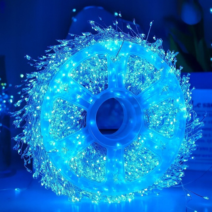 Girlanda LED 30 m, 1000 dioduri, albastre, IP44, 8 moduri de iluminare