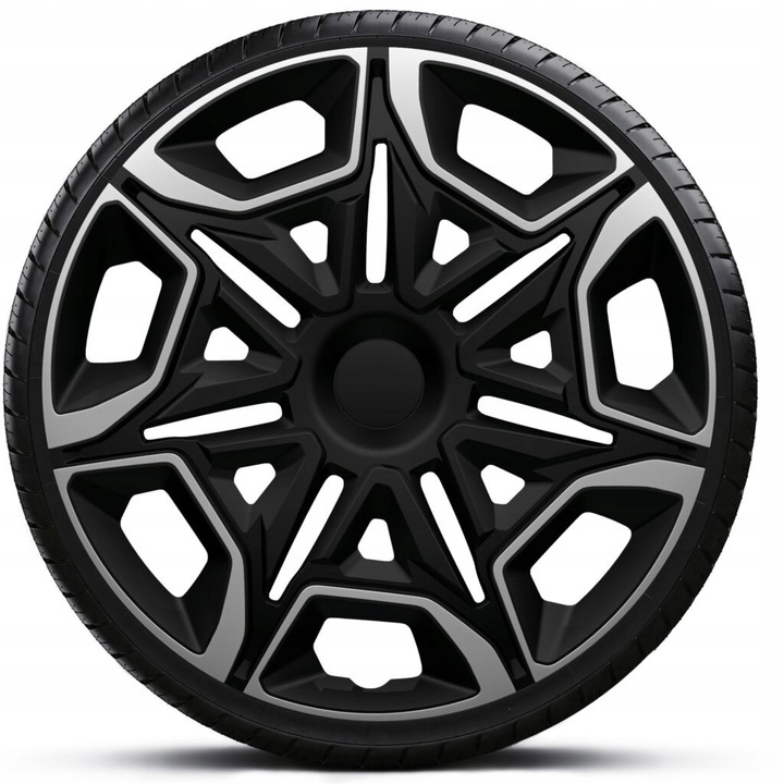 Capace roti set 16", argintiu-negru, universal, 4 bucati